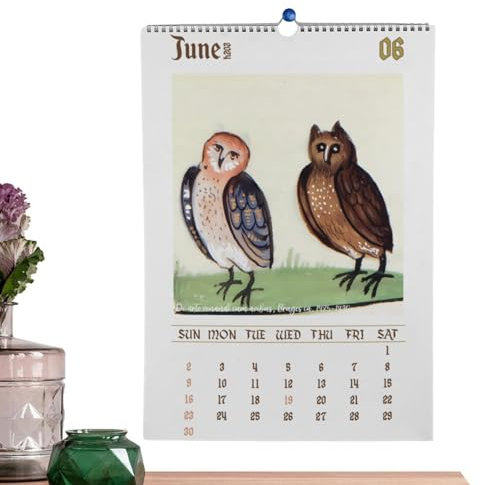 Eulen 2024 monatlicher Wandkalender zum Aufhängen,Eulenkalender 2024 | Kalender mit lustigen mittelalterlichen Eulengemälden 2024 - Hässliche mittelalterliche Eulen 2024, 30 x 21 cm,