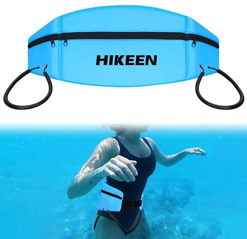 Hikeen Swim Belt for Adults,Water Aerobics Equipment with Fixing Straps and Zipped Pocket,Adults Pool Exercise Equipment for Pool Exercises and Workouts (Blue)