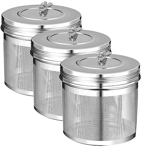 Qarmijaer Extra Fine Mesh Tea Strainer for Loose Leaf Tea & Spice Infuser for Cooking, Threaded Lid