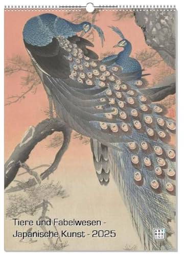 artboxONE Kalender 2026 Tiere und Fabelwesen - Japanische Kunst Wandkalender A2 2026 Tiere