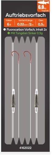 Paladin Auftriebsvorfach Fluorocarbon Tungsten 0,5g 200cm Gr. 10 0,18mm 6,0kg 2St.