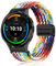 PaceBid 22mm Nylon Armband für Garmin Venu 3 45mm/Forerunner 265/255/Venu 2 Geflochtenes Magnetisch Ersatzarmband für Huawei Watch GT 5 46mm/GT 5 Pro 46mm/GT 4 46mm/GT 3 46mm/Watch 4 46mm - Regenbogen