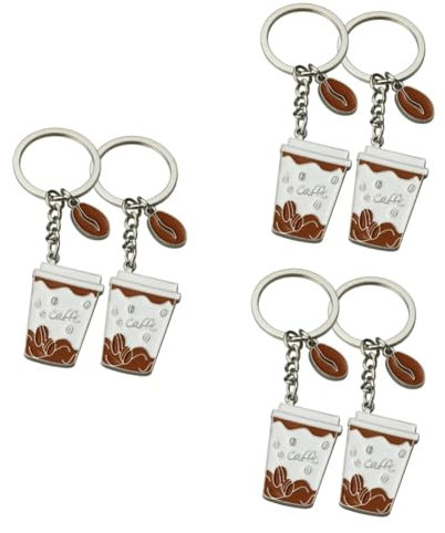 WESIEVYA 6stücke Kreative Kaffeetassen Schlüsselanhänger Schlüsselanhänger Charm Für Taschen Und Schlüsselbund Geschenkidee Für Kaffeeliebhaber Hochwertige Und Langlebige