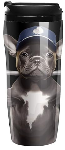 A Strong Dog is Lifting Dumbbells Coffee Mug Insulated Travel Tumbler with Lid Double Wall Cup for Home Office