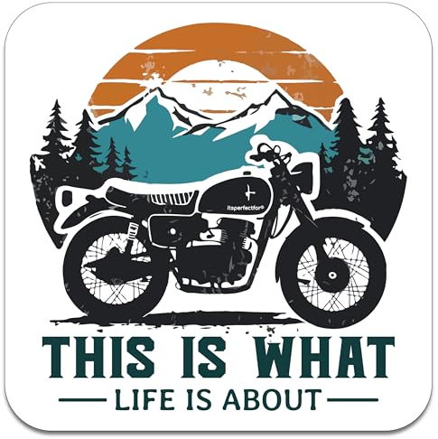 Motorcycle Biker Motorbike Drinks Coaster. Motorbike Enthusiast Garage and Man cave. Gift Idea for Motorcyclist.