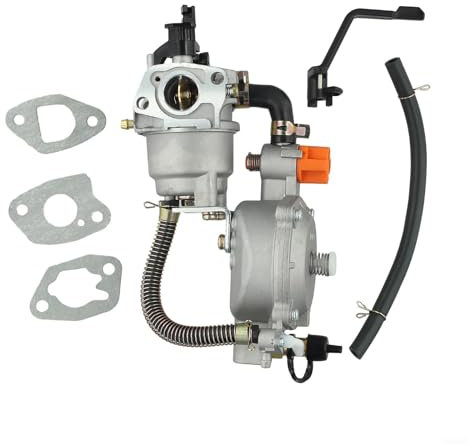Lecreatekit Generator Dual Fuel Carburetor, Choke Dual Fuel Carburetor Efficient LPG/NG Conversion Kit, For 2.8KW GX200 170F Manual Choking Coil