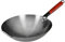 SiaBiced Sartén Wok Wok de Fondo Redondo Wok de Cocina General con Mango de Madera Cocina de Inducción a Gas Wok Chino Sartén Antiadherente, 38cm