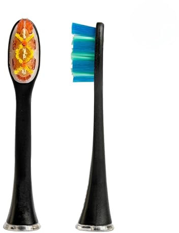 SMILEY 4 x Aufsteckbürsten für Smiley PRO White Elektrische Schallbürste | Ersatzbürsten Bürstenköpfe Zahnbürsten Aufsätze | Zahnbürstenkopf Aufsteck Tiefenreinigung | Zubehör Aufsteckzahnbürsten