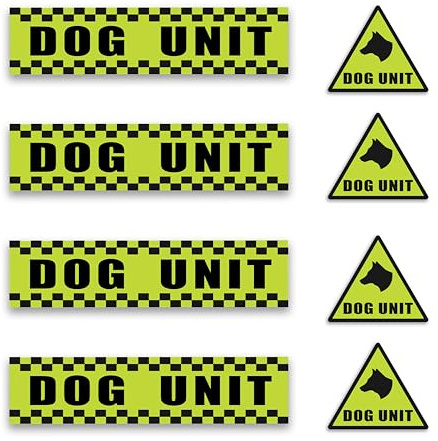 Elite Pet Shop K9 Dog Unit Magnetic Signs – Reactive Dog Warning Sticker for Car & Van – Reflective Magnetic Vehicle Sign for Safety & Security – Weatherproof Design 620x150mm-175x200mm = Pack of 4
