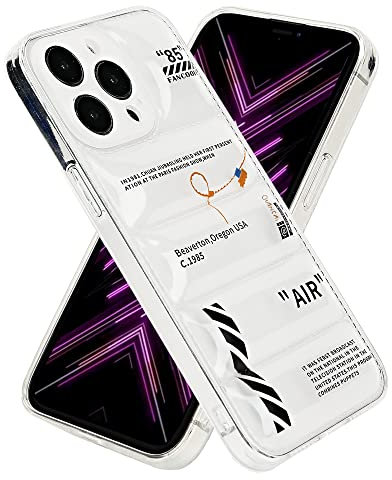 FANCOOFF Puffer Case for iPhone 16, Clear White and Black, Cool Sport Shoes Pattern,Military Drop Protection Soft TPU Material Puffy Cover for iPhone 16 (Black)