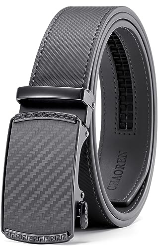 CHAOREN Gürtel Herren, Automatik Ledergürtel Herren Ratsche für Business Anzug, 35mm Gürtel ohne Löcher, Größe Angepasst