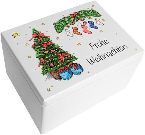 Creative Deco Weiße Weihnachtsgeschenke Personalisiert Holzkiste | Personalisierte Wunschtext Weihnachten Geschenke | Dein Eigener Wünsche Text Individuelles Geschenk Weihnachtsdeko Für Frauen Männer