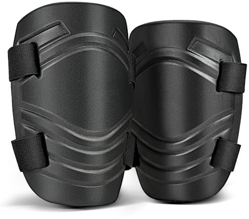 WINHUNT Knieschoner Arbeiten, Professioneller Knieschutz, 40-62 cm Elastisches Band, Schwarz, Gartenarbeit Arbeit, mit komfortablem Gelkissen, für Arbeit, Handwerk, Bodenbeläge, Garten (Upgraded)