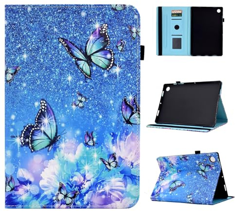 Rosbtib Case for Lenovo M10 3rd Gen 10.1 2022 Model Gorgeous butterfly | TB-328FU/TB-328XU PU Leather Flip Cover with Multi-Angle Viewing Angles & Card Holder & Elastic Band for Lenovo M10 3rd