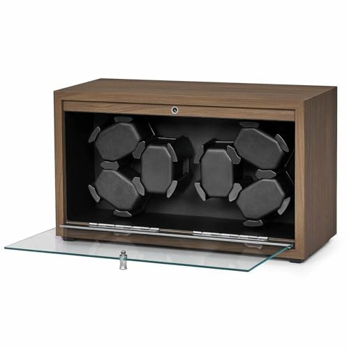 Zertylre 6 Uhrenbeweger für Automatikuhren, Superleiser Motor, 4 Rotationsmodi Mit Led-Leuchten, Einziehbares Kissen, Uhrenbewegerbox FüR Damen- Und Herren-Uhren