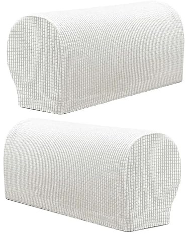 ZPFDSG Sofa Armlehne Bezüge 2pcs Stretchable Couch Sofa Armrest Covers Furniture Settee Arm Slipcover(White)