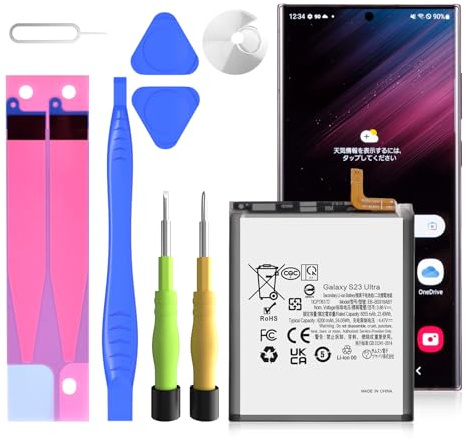 Akku für Galaxy S23 Ultra, 6200mAh EB-BS918ABY Ersatzakku für Galaxy S23 Ultra SM-S918U SM-S918B SM-S918U1 mit Reparaturwerkzeug (Nicht für S23)