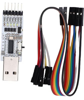 Denash USB -TTL -Serienkonvertermodul 3.3V 5V USB TTL Serienadaptermodul mit Jumper Kabel für Computer, Volle Geschwindigkeit V2.0, Externer 12 m Kristalloszillator,