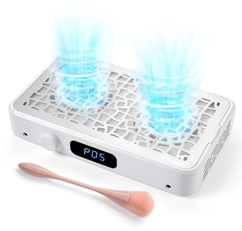 Powerful Nail Dust Collector,Nail Dust Extractor with Reusable Filter | Nail Dust Extractor for Acrylic Nail Polishing,Dust Collector Nail Salon-Nail Art Tools,Nail Brushes for Cleaning Nails