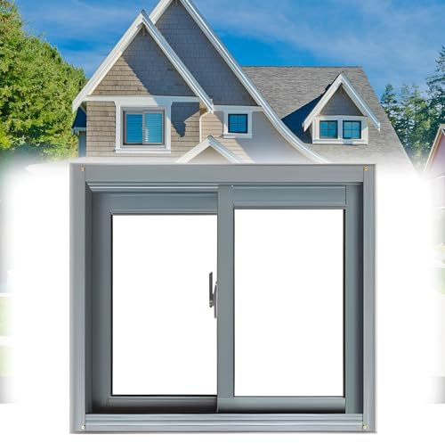 Ventana Repuesto Cobertizos Ventana Corrediza de Aluminio de 60x60cm 60x80cm 70x70cm 70x80cm para Cocina, Garaje, Casa, Casas de Juegos(HXW 60X60CM/23.6X23.6IN)