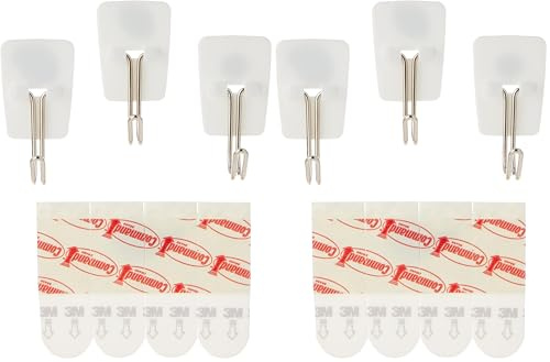 Command 17067ES Kitchen Utensil Hooks Adhesive Strips - Small, White (Pack of 2)