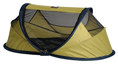 Deryan Travel-cot Baby Luxe Reisebettzelt inklusive Schlafmatte, selbstaufblasbarer Luftmatratze und Tragetasche mit Pop-Up innerhalb 2 Sekunden aufgebaut, lime