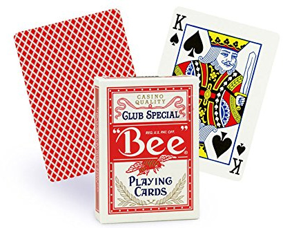 Bee Spielkarten Nr. 92 Standard Index Single Deck (rot Rückseite)