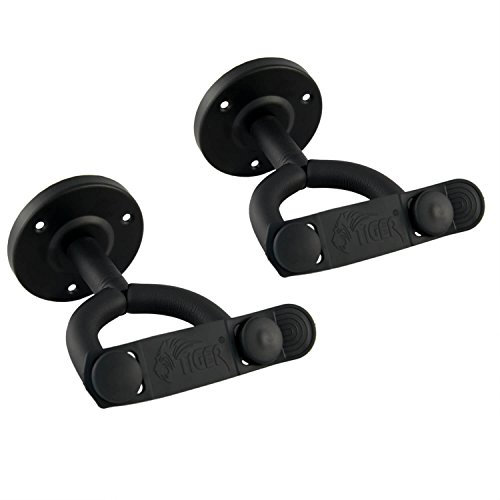 Tiger GST42-2-BK Wandhalter für Gitarren - Schwarz - Zwei Stück
