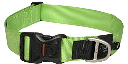 ROGZ HB19-L Utility Halsband/Landing Strip, XXL, grün