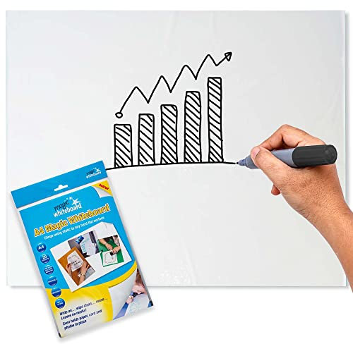 Magic Whiteboard Whiteboard-Folien, DIN A4, Weiß
