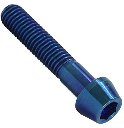 F26 Titan M6 Schraube DIN 912 konisch, Fahrrad Tuning, 30 mm, Blau | Konische Titan Schraube für Fahrrad, Innensechskant DIN 912, leichtes Tuning Ersatzteil