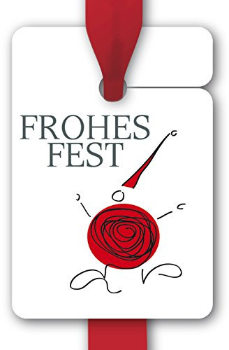 Kartenkaufrausch Süße Weihnachts Geschenkanhänger farbig mit coolem Wichtel (8Stk) universal Etiketten, Papieranhänger, Etiketten: Frohes Fest • um Geschenke schöner zu schenken