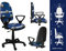 Best For Kids Kinderschreibtischstuhl Jugend-Bürostuhl Kinder-Drehstuhl Formel1 F1 Motor Princess Girl Lady Football (BRED Futbol-BLAU)