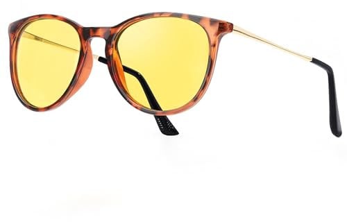 TJUTR Women's Night Vision Glasses for Driving, Polarized Yellow Lens Reduce Glare Safety Nighttime UV Protection