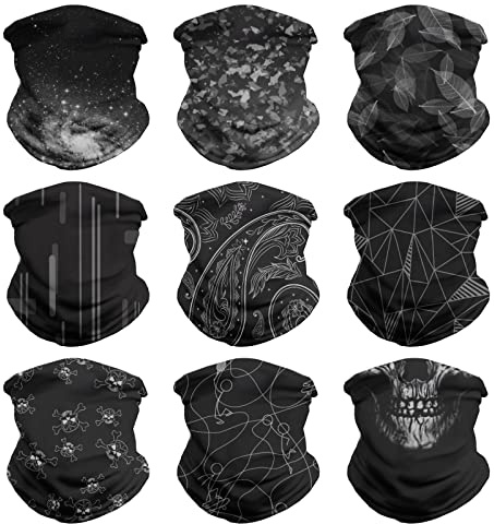 VCZUIUC Headwear Head Wrap Scarf Mask Neck Warmer Balaclava for Sports Black 2
