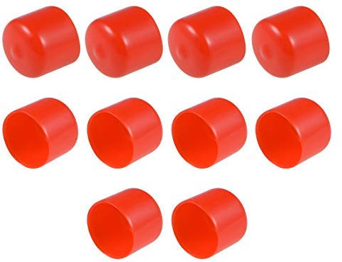 Endkappen aus Gummi, 15/16 Zoll, ID für Endkappe mit Schrauben, Rot, 10 Stück