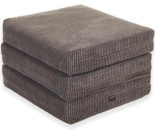 Gilda Adult Z Bed Futon Mattress Chairbed Footstool Morphing Furniture Grey