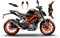 race-styles Aufkleber kompatibel mit KTM Duke 125/390-2017-2019 | orange Decals Graphics (125)