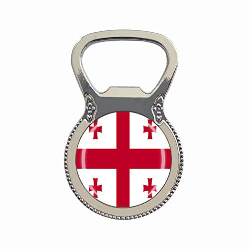 Flaschenöffner mit Georgia-Flagge, Kühlschrankmagnet, Metallglas, Kristall, Reise-Souvenir, Geschenk, Heimdekoration