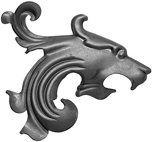 UHRIG Schmiedeeisen Löwe rechts, Ornament aus Stahl geschmiedet, für Fenstergitter, Zaun, Möbel, Garten Deko usw.