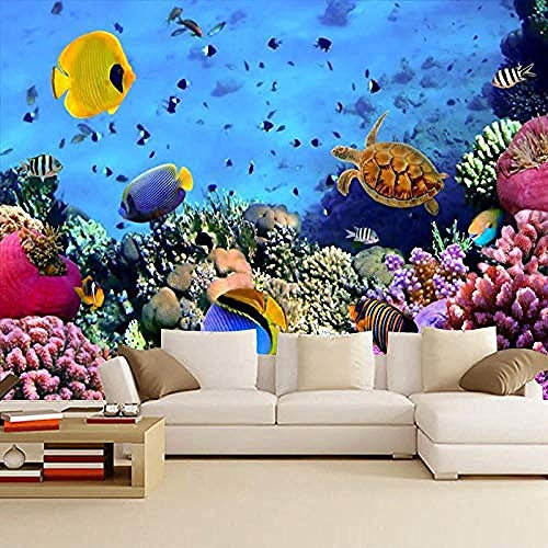 Fonds d'écran 3D pour chambre grand monde sous-marin Mural vie marine corail poisson de mer profonde Papier Peint 3D Salle de séjour Chambre à coucher Salle de séjour Mural murale enfant-150cm×105cm