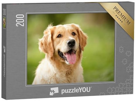 puzzleYOU: Puzzle 200 Teile „Wunderschöne Nahaufnahme: Golden Retriever“ – aus der Puzzle-Kollektion Hunde, Golden Retriever