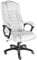 tectake® Bürostuhl, Chefsessel, Drehstuhl mit Rollen, Computerstuhl, höhenverstellbarer Schreibtischstuhl, ergonomischer Bürostuhl aus Kunstleder, Armlehnen & Wippfunktion, 12 cm Polsterung - weiß