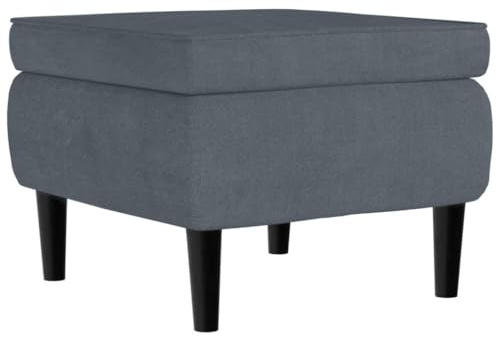 vidaXL Hocker mit Holzbeinen Fußhocker Fußbank Fußstütze Fußschemel Schemel Ottomane Sitzhocker Fußablage Polsterhocker Wohnzimmer Dunkelgrau Samt