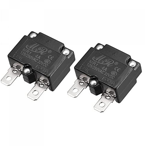 sourcing map Circuit Surcharge Protection 4A AC125/250V DC32V Automatique Réinitialisation Thérmique Coupe-circuit 2pcs
