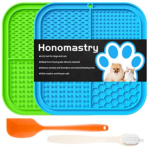 Honomastry Alfombrilla para lamer para perros, almohadilla para lamer de alta calidad con ventosas para aliviar la ansiedad del perro, cuencos de alimentación lenta para perros, baño, aseo y