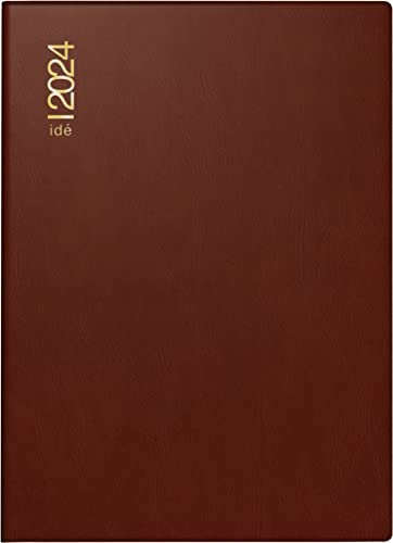rido/idé Wochenkalender Modell perfect/Technik I 2024 2 Seiten = 1 Woche Blattgröße 10 x 14 cm bordeaux