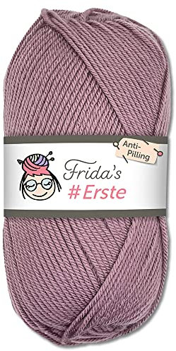 Frida's #Erste Wolle 100g Anti-Pilling (56 - Altrosa) fusselfreie Strick- & Häkelwolle