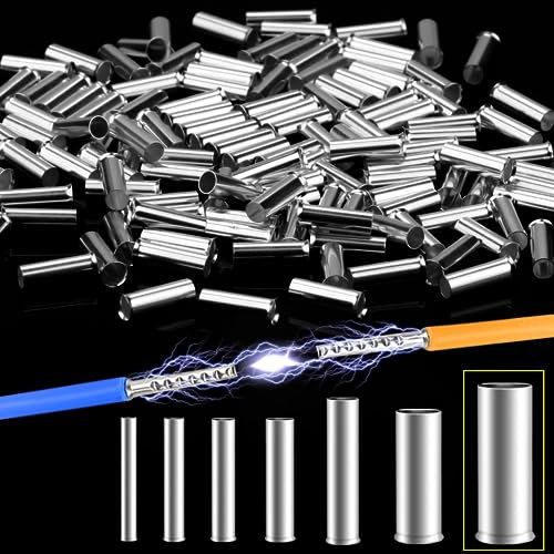 Mbsomnus Aderendhülsen 6mm², 150 Stück Kabelhülsen 0.5-6mm² Adernendhülsen Twin Aderendhülsen Klemmhülsen Kabel Quetschhülsen für Drahtverbindungen & Elektrische Spleißungen