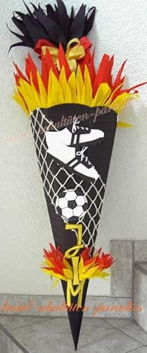 Schultüten Bastelset Fußball 1 schwarz-gelb-rot MaterialType 3D Wellpappe-Rohling